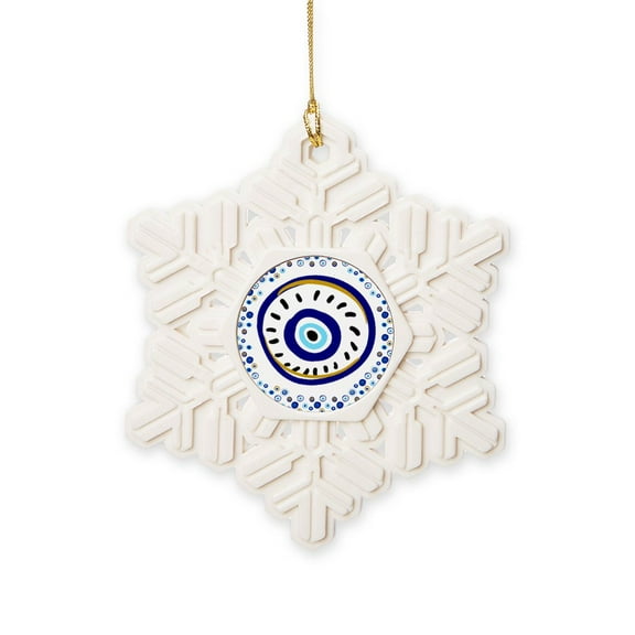 CafePress - GREEK MATI PRINT - Snowflake Ornament
