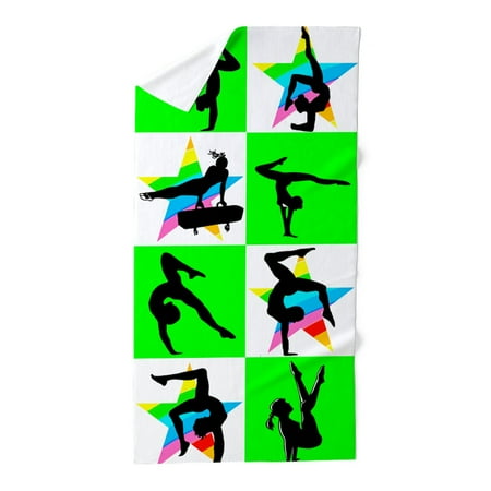 CafePress - GREEN STAR GYMNAST - Large Beach Towel, Soft 30"x60" Towel with Unique Design