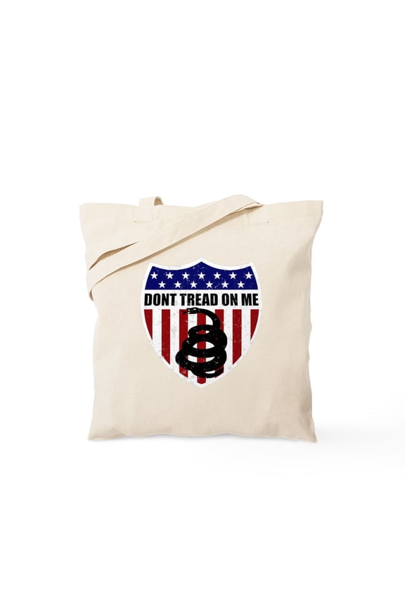 - Gadsden Shield Tote Bag - Unisex Canvas Tote Bag, Beige, 1-Piece