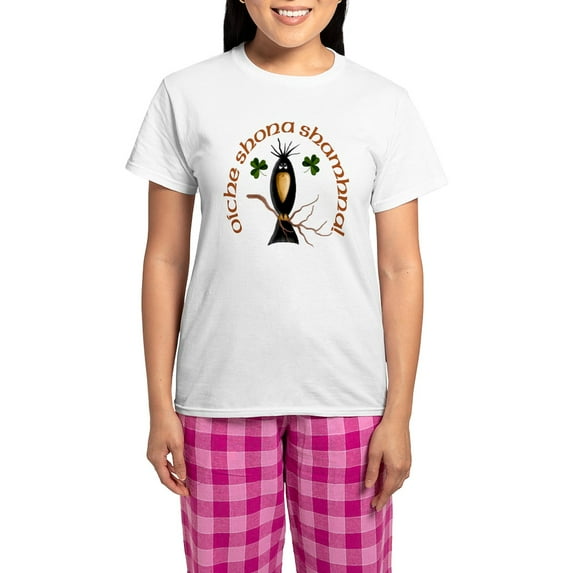 CafePress - Gaelic Black Crow Women's Light Pajamas - Women's Short Sleeve Print T-Shirt and Pants Light Cotton Pajama Set