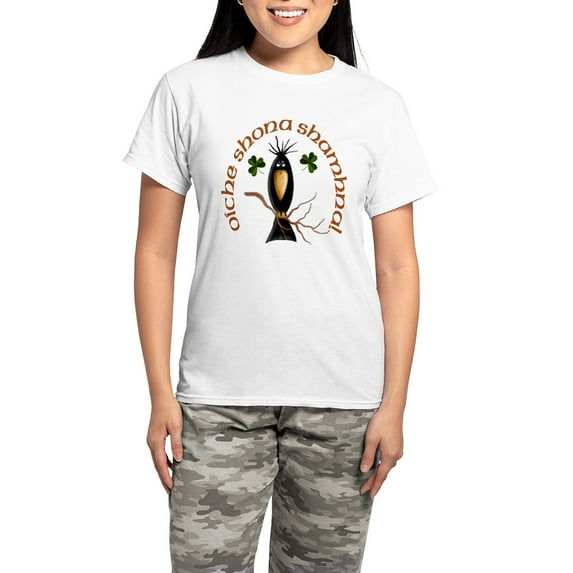 CafePress - Gaelic Black Crow Women's Light Pajamas - Women's Short Sleeve Print T-Shirt and Pants Light Cotton Pajama Set