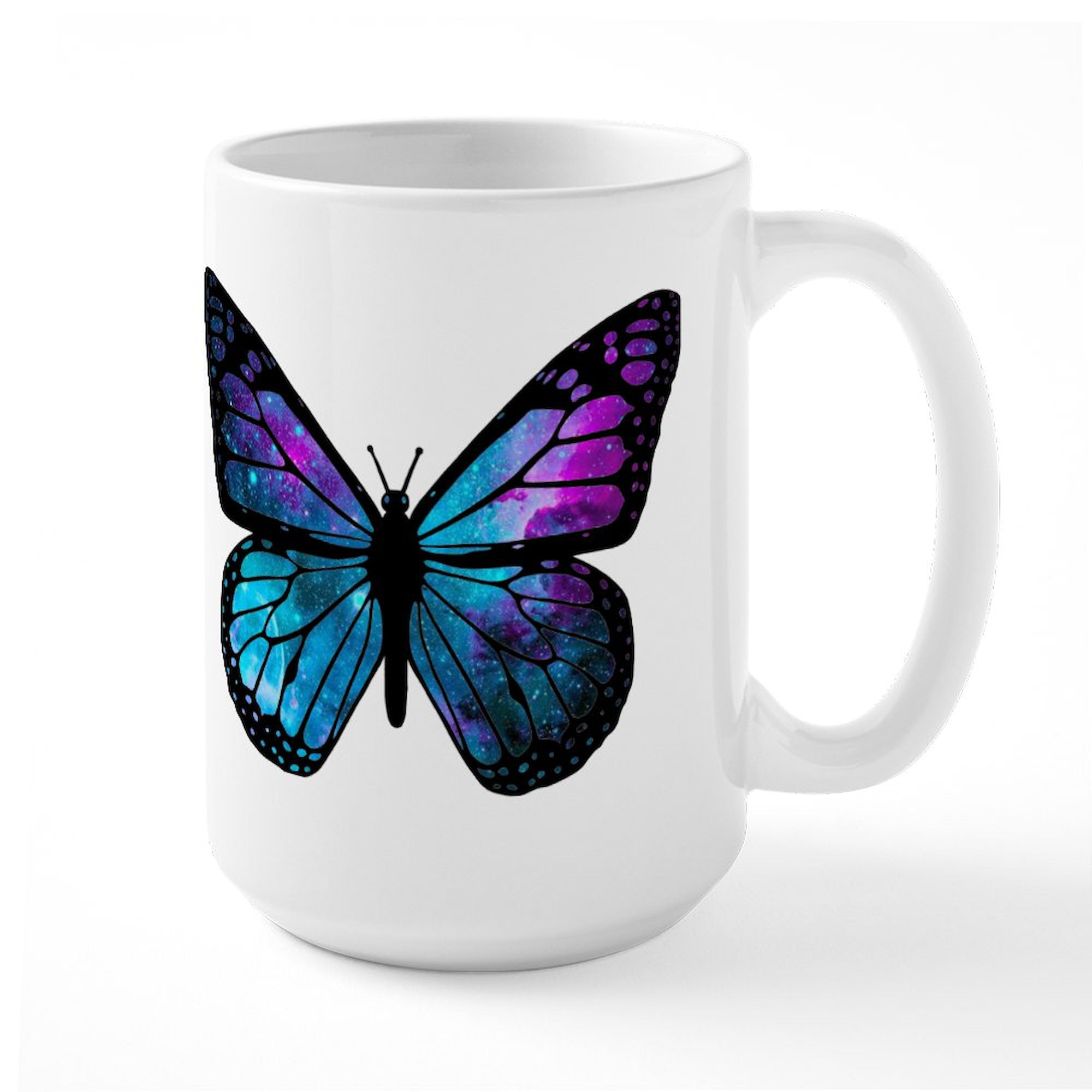 CafePress - Galactic Butterfly Mugs - 15 oz Ceramic Large White Novelty Mug