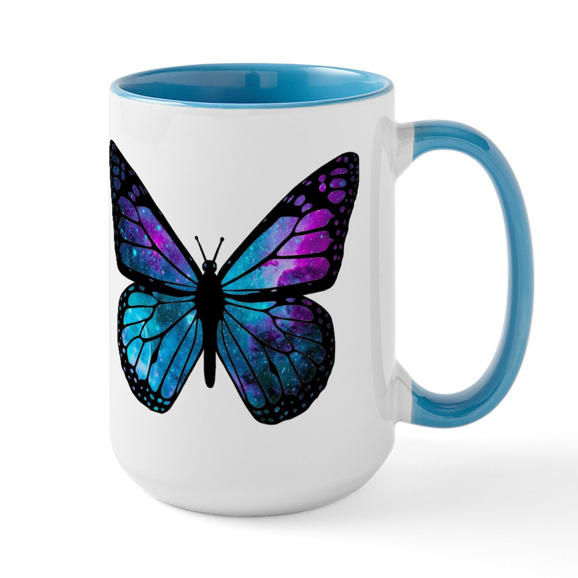 CafePress - Galactic Butterfly Mugs - 15 oz Ceramic Large White Novelty Mug