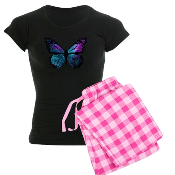 CafePress - Galactic Butterfly Pajamas - Women's Short Sleeve Print T-Shirt and Pants Dark Cotton Pajama Set