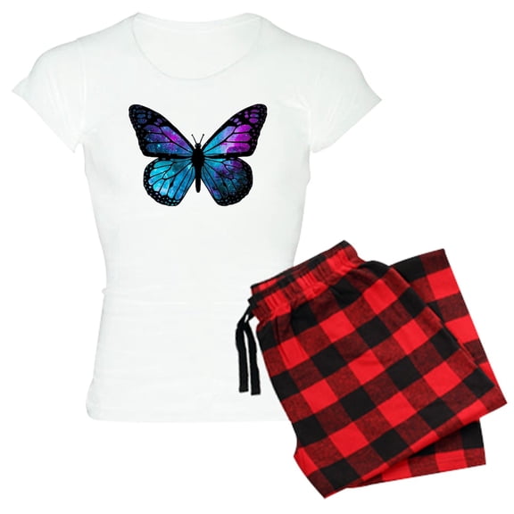 CafePress - Galactic Butterfly Pajamas - Women's Short Sleeve Print T-Shirt and Pants Light Cotton Pajama Set