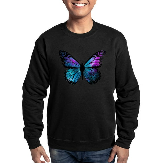CafePress - Galactic Butterfly Sweatshirt - Classic Crew Neck Sweatshirt