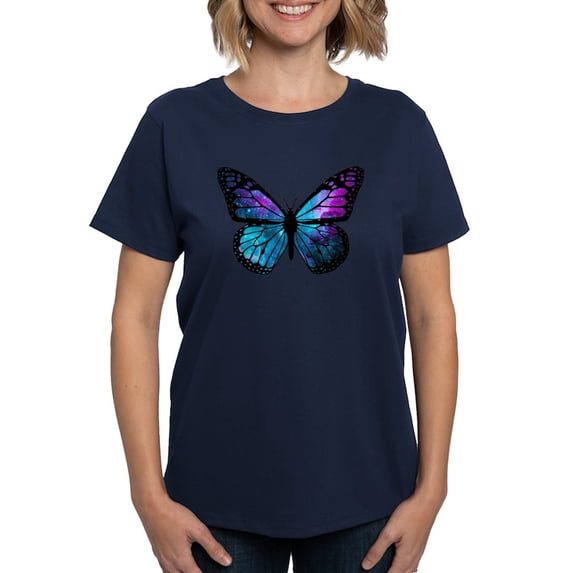 CafePress - Galactic Butterfly T Shirt - Women's Traditional Fit Dark T-Shirt