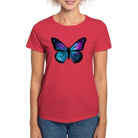 CafePress - Galactic Butterfly T Shirt - Women's Traditional Fit Dark T-Shirt