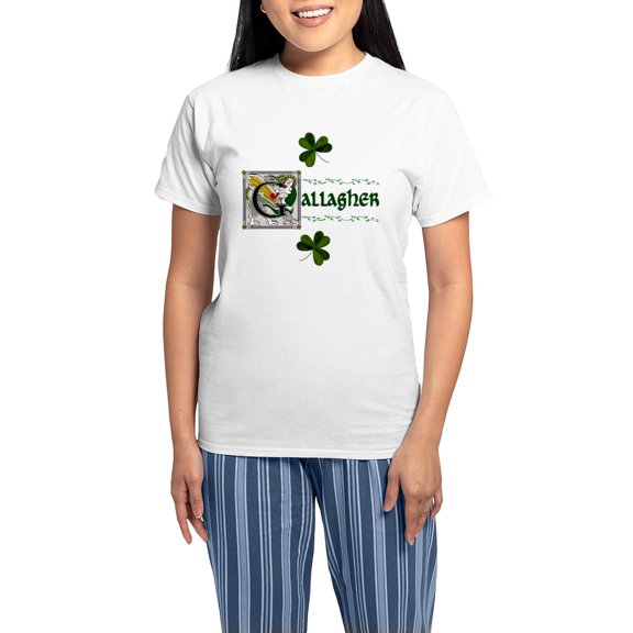 CafePress - Gallagher Celtic Dragon Women's Light Pajamas - Women's Short Sleeve Print T-Shirt and Pants Light Cotton Pajama Set