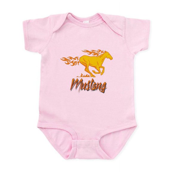 CafePress - Galloping Flaming Mustang Infant Bodysuit - Baby Light Bodysuit, Size Newborn - 24 Months