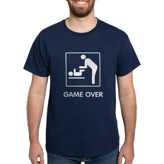CafePress - Game Over Dark T Shirt - Men's Classic Graphic Cotton T-Shirt