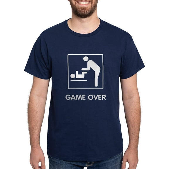 CafePress - Game Over Dark T Shirt - Men's Classic Graphic Cotton T-Shirt