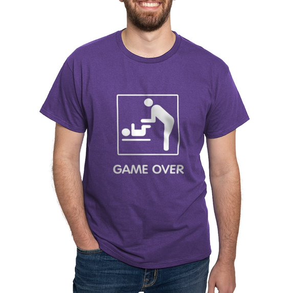 CafePress - Game Over Dark T Shirt - Men's Classic Graphic Cotton T-Shirt