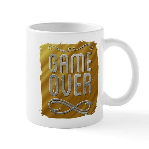 CafePress - Game Over Mugs - 11 oz Ceramic Mug - Novelty Coffee Tea Cup