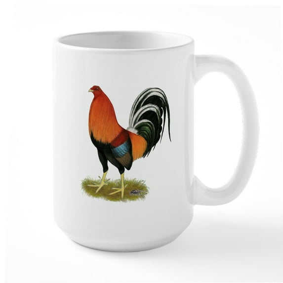 CafePress - Gamecock Wheaten Rooster Mugs - 15 oz Ceramic Large White Novelty Mug