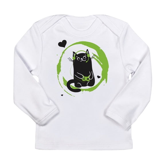CafePress - Gamer Cat Long Sleeve T Shirt - Long Sleeve Infant T-Shirt