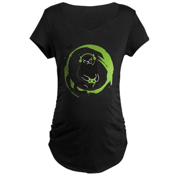 CafePress - Gamer Cat Maternity T Shirt - Maternity Dark T-Shirt