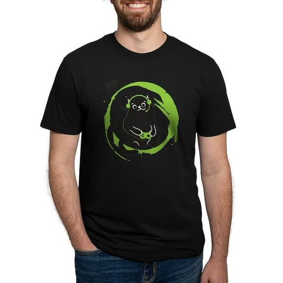 CafePress - Gamer Cat Men's Deluxe T Shirt - Mens Tri-blend T-Shirt
