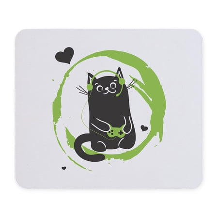 CafePress - Gamer Cat Mousepad - Non-slip Rubber Mousepad, Gaming Mouse Pad