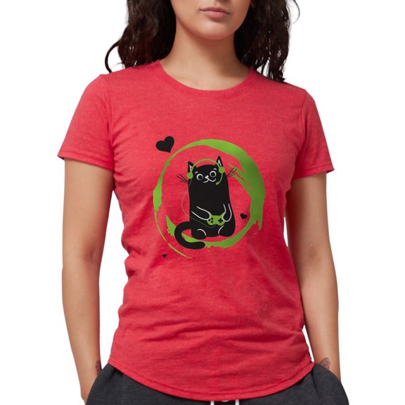 CafePress - Gamer Cat Women's Deluxe T Shirt - Womens Tri-blend T-Shirt