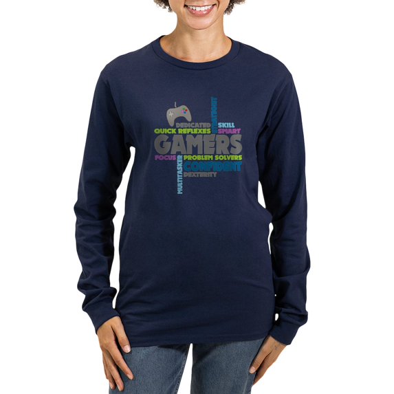 CafePress - Gamers Long Sleeve T Shirt - Women's Long Sleeve Graphic Tee Casual Fit