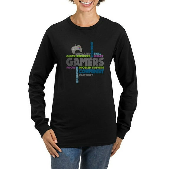 CafePress - Gamers Long Sleeve T Shirt - Women's Long Sleeve Graphic Tee Casual Fit