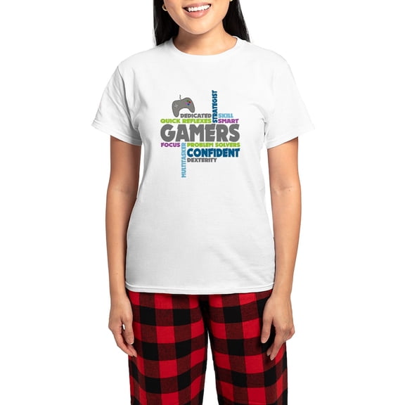 CafePress - Gamers Pajamas - Women's Short Sleeve Print T-Shirt and Pants Light Cotton Pajama Set
