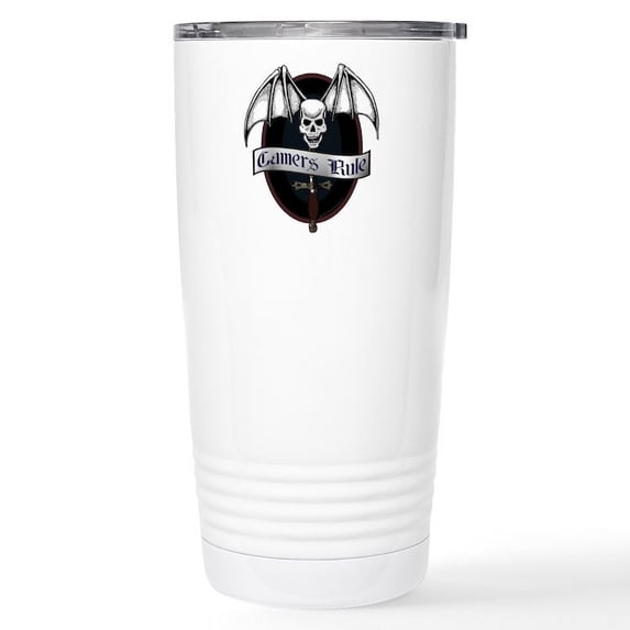 CafePress - Gamers Rule Stainless Steel Travel Mug - Insulated Stainless Steel Travel Tumbler 20 oz.