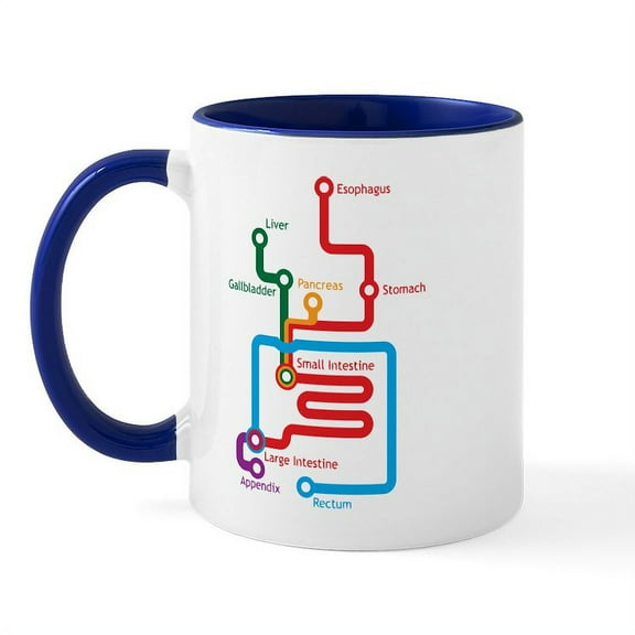 CafePress - Gastrointestinal Subway Map Mug - 11 oz Ceramic Mug - Novelty Coffee Tea Cup