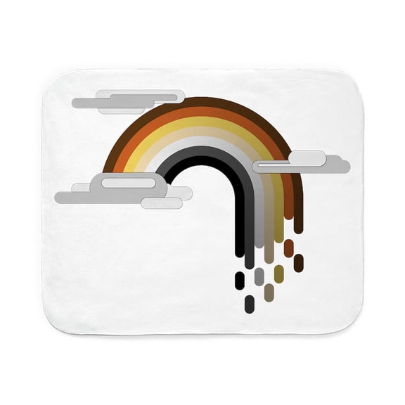 CafePress - Gay Bear Pride Flag Minimalist Drip Rainbow Design - Sherpa Fleece Throw Blanket 60" x 50"