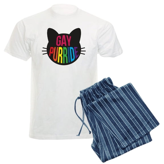 CafePress - Gay Purride Men's Light Pajamas - Men's Light Loose Fit Cotton Pajama Set