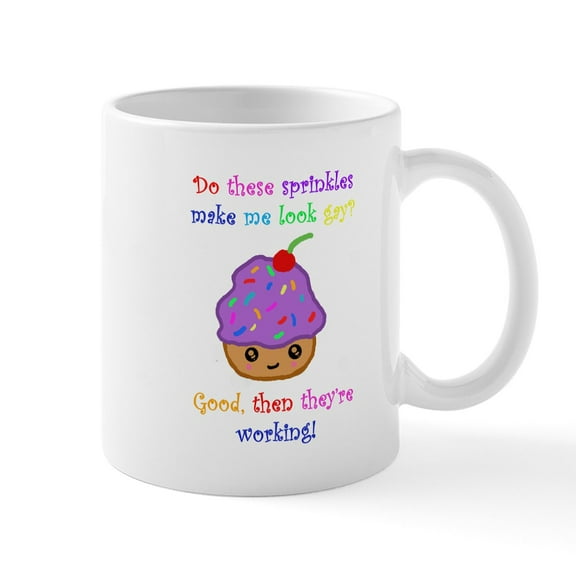 CafePress - Gay Sprinkles Mug - 11 oz Ceramic Mug - Novelty Coffee Tea Cup