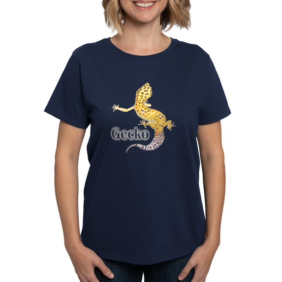CafePress - Gecko (Black Shirt) T Shirt - Women's Traditional Fit Dark T-Shirt