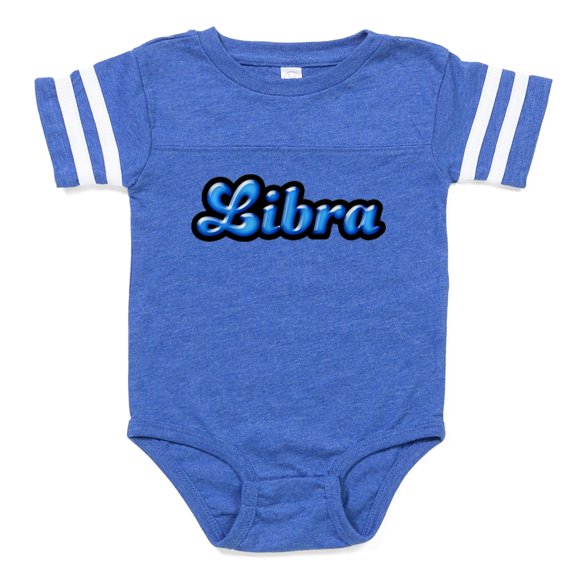 CafePress - Gem Color Zodiac Sign Libra Baby Football Bodysu - Cute Infant Baby Football Bodysuit
