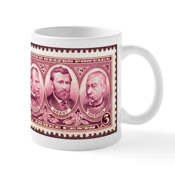 CafePress - Gen's Sherman, US Grant And P Mug - 11 oz Ceramic Mug - Novelty Coffee Tea Cup