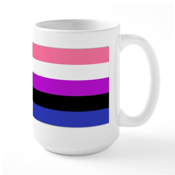 CafePress - Genderfluid Pride Flag Large Mug - 15 oz Ceramic Large White Novelty Mug