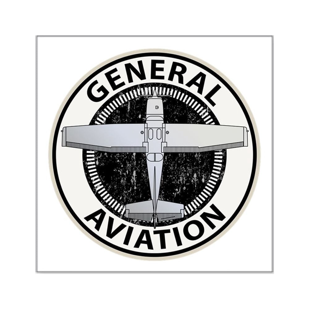 General Aviation Sticker - 3x3" Or 5x5" Vinyl Bumper Sticker, Sun Resistant Decal By CafePress
