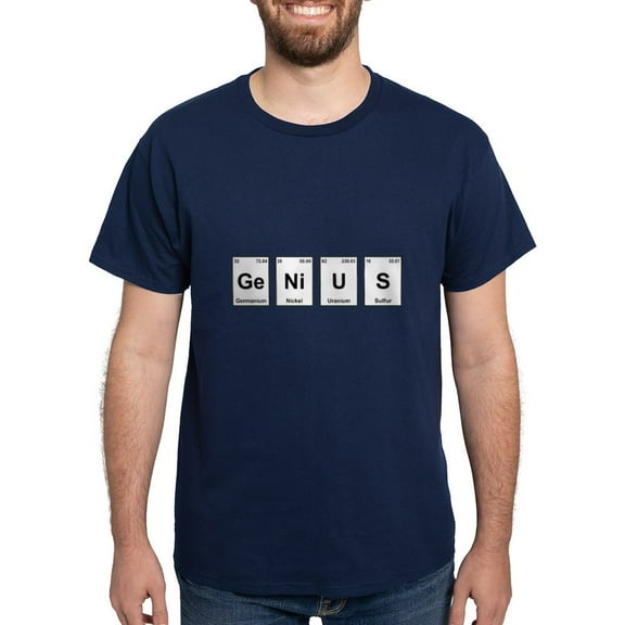 CafePress - Genius Periodic Table Dark T Shirt - Men's Classic Graphic Cotton T-Shirt