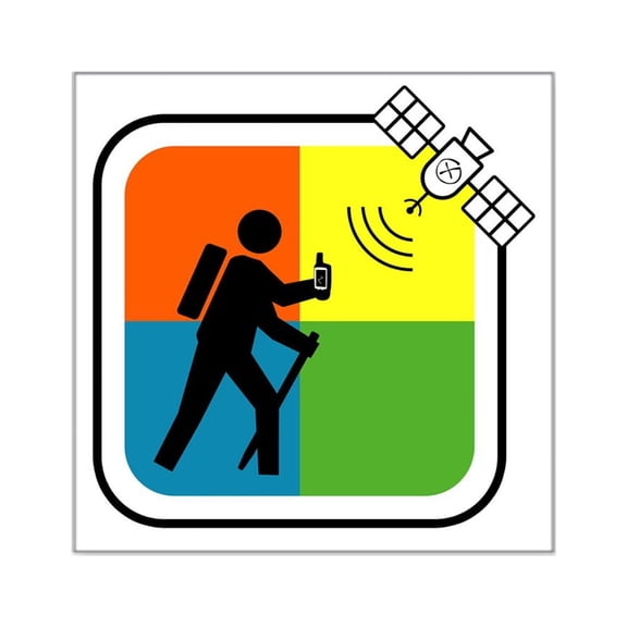 CafePress - Geocache Man Square Sticker 3 X 3 - Square Sticker 3" x 3"