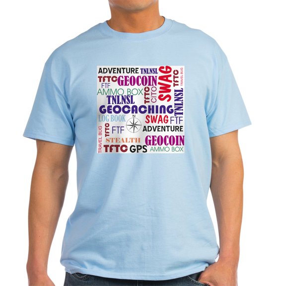 CafePress - Geocaching Words T Shirt - Men's Classic Graphic T-Shirt