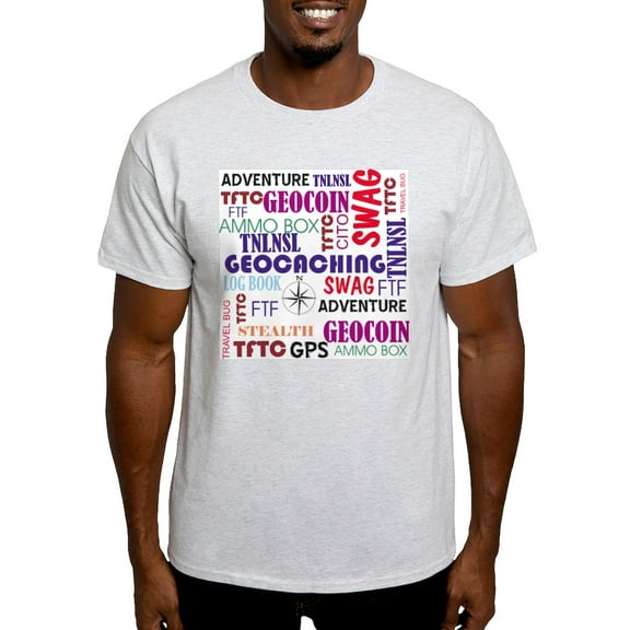 CafePress - Geocaching Words T Shirt - Men's Classic Graphic T-Shirt
