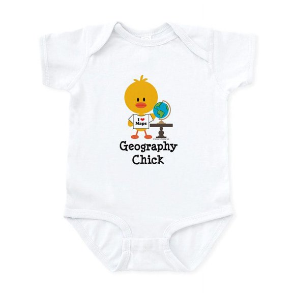 CafePress - Geography Chick Infant Bodysuit - Baby Light Bodysuit, Size Newborn - 24 Months
