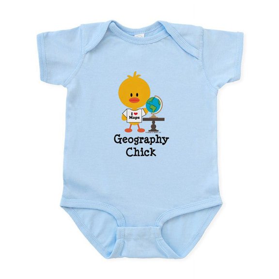 CafePress - Geography Chick Infant Bodysuit - Baby Light Bodysuit, Size Newborn - 24 Months