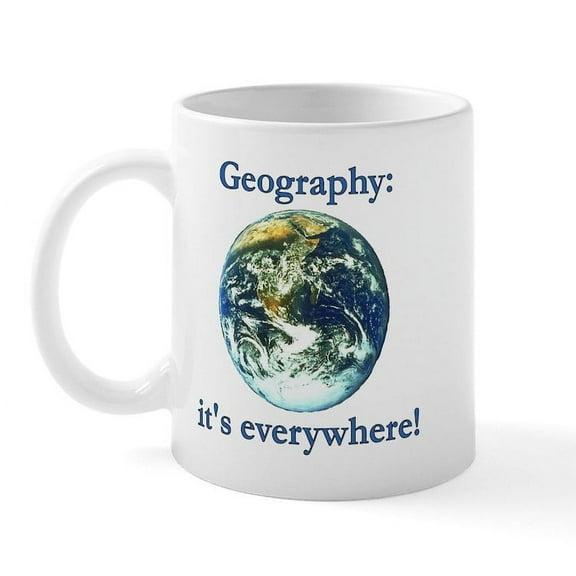 CafePress - Geography Mug - 11 oz Ceramic Mug - Novelty Coffee Tea Cup