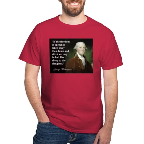 CafePress - George Washington Freedom Of Dark T Shirt - Men's Classic Graphic Cotton T-Shirt