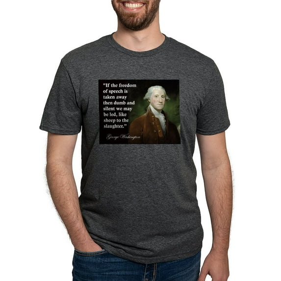 CafePress - George Washington Freedom Of Speech Quote Large.J - Mens Tri-blend T-Shirt
