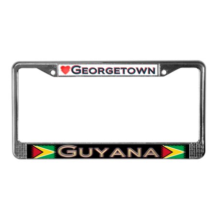 CafePress - Georgetown, GUYANA License Plate Frame - Chrome License Plate Frame, License Tag Holder