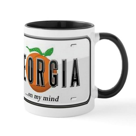 CafePress - Georgia Plate Mug - 11 oz Ceramic Mug - Novelty Coffee Tea Cup