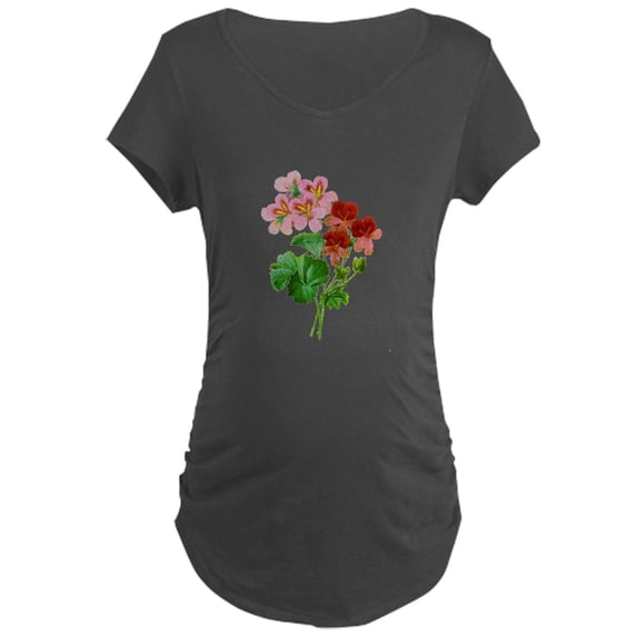 CafePress - Geranium Variete By Pierre Joseph Redoute Maternit - Maternity Dark T-Shirt