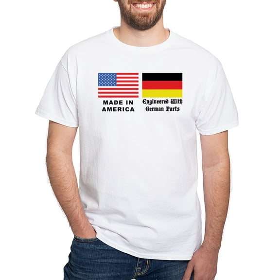 CafePress - German American White T Shirt - Men's White Classic Cotton T-Shirts
